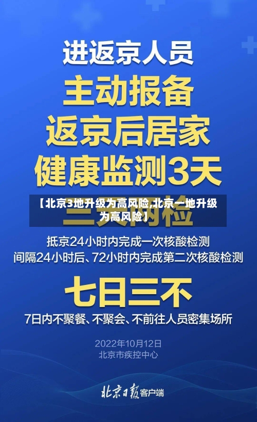 【北京3地升级为高风险,北京一地升级为高风险】