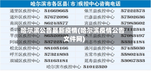 哈尔滨公告最新疫情(哈尔滨疫情公告文件网)