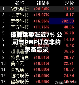 佳鑫世界
资源盘中涨近7% 公司与PMF订立非约束备忘录-第2张图片